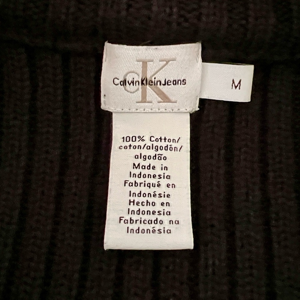Calvin Klein / Black~Cotton Sweater / Vintage - Picture 6 of 9